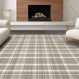 Ultra Soft Area Rug, Non Slip, Stain Resistant, Washable Area Rugs for Living Room, Bedroom, Warm Classic Checkered Aesthetic(Beige)