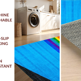 Ultra Soft Area Rug, Non Slip, Stain Resistant, Washable Area Rugs for Living Room, Bedroom, Retro Abstract Blue Waves(Blue)