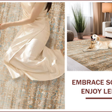 Ultra Soft Area Rug, Non Slip, Stain Resistant, Washable Area Rugs for Living Room, Bedroom, Vintage Earthy Floral Motif(Beige)