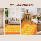 Ultra Soft Area Rug, Non Slip, Stain Resistant, Washable Area Rugs for Living Room, Bedroom, Elegant Vibrant Softness Blend(Orange)