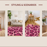 Ultra Soft Area Rug, Non Slip, Stain Resistant, Washable Area Rugs for Living Room, Bedroom, Vibrant Plush Faux Fur Rug for 70s Home Decor(Pink)