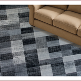 Ultra Soft Area Rug, Non Slip, Stain Resistant, Washable Area Rugs for Living Room, Bedroom, Rustic Geometric Monochrome Elegance(Gray)
