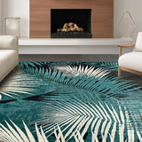 Ultra Soft Area Rug, Non Slip, Stain Resistant, Washable Area Rugs for Living Room, Bedroom, Modern Abstract Botanical Fusion(Blue)