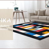 Ultra Soft Area Rug, Non Slip, Stain Resistant, Washable Area Rugs for Living Room, Bedroom, Chic Minimalist Dual-Tone Alignment(Black)