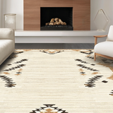 Ultra Soft Area Rug, Non Slip, Stain Resistant, Washable Area Rugs for Living Room, Bedroom, Elegant Earth Tones Textured Weave(Beige)
