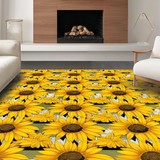 Ultra Soft Area Rug, Non Slip, Stain Resistant, Washable Area Rugs for Living Room, Bedroom, Radiant Yellow Organic Rustic Flair(Yellow)