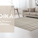 Ultra Soft Area Rug, Non Slip, Stain Resistant, Washable Area Rugs for Living Room, Bedroom, Warm Classic Checkered Aesthetic(Beige)