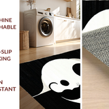 Ultra Soft Area Rug, Non Slip, Stain Resistant, Washable Area Rugs for Living Room, Bedroom, Trendy Modern Cat Circular Pattern(Black)