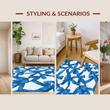 Ultra Soft Area Rug, Non Slip, Stain Resistant, Washable Area Rugs for Living Room, Bedroom, Graceful Azure Bow Tie Decorative Rug With Girlish Aesthetic For Chic Spaces(Blue)