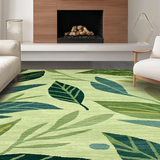 Ultra Soft Area Rug, Non Slip, Stain Resistant, Washable Area Rugs for Living Room, Bedroom, Charming Groovy Green Floral Aesthetic(Green)