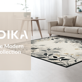 Ultra Soft Area Rug, Non Slip, Stain Resistant, Washable Area Rugs for Living Room, Bedroom, Stylish Abstract Botanical Theme(Gray)