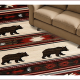 Ultra Soft Area Rug, Non Slip, Stain Resistant, Washable Area Rugs for Living Room, Bedroom, Southwest Rustic Wildlife Motif(Black)