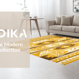 Ultra Soft Area Rug, Non Slip, Stain Resistant, Washable Area Rugs for Living Room, Bedroom, Warm Earth Tones with Tribal Flair(Yellow)