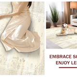 Ultra Soft Area Rug, Non Slip, Stain Resistant, Washable Area Rugs for Living Room, Bedroom, Rustic Neutral Medallion Motif Delight(Beige)