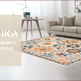 Ultra Soft Area Rug, Non Slip, Stain Resistant, Washable Area Rugs for Living Room, Bedroom, Floral Vintage Medallion(Beige)