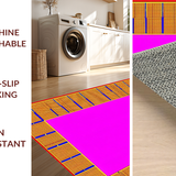 Ultra Soft Area Rug, Non Slip, Stain Resistant, Washable Area Rugs for Living Room, Bedroom, Vibrant Educational Game Inspired Design(Gold)