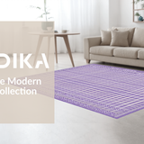 Ultra Soft Area Rug, Non Slip, Stain Resistant, Washable Area Rugs for Living Room, Bedroom, Luxurious Monochrome Medallion Print(Purple)