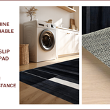 Ultra Soft Area Rug, Non Slip, Stain Resistant, Washable Area Rugs for Living Room, Bedroom, Stylish Geometric Minimalist Aesthetic(Black)