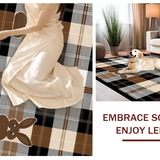 Ultra Soft Area Rug, Non Slip, Stain Resistant, Washable Area Rugs for Living Room, Bedroom, Vibrant Plaid and Animal Fusion(Brown)