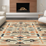 Ultra Soft Area Rug, Non Slip, Stain Resistant, Washable Area Rugs for Living Room, Bedroom, Bold Cultural Inspired Decorative Elements(Orange)