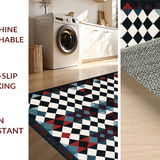 Ultra Soft Area Rug, Non Slip, Stain Resistant, Washable Area Rugs for Living Room, Bedroom, Vibrant Modern Geometric Outdoor Piece(Black)