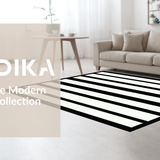 Ultra Soft Area Rug, Non Slip, Stain Resistant, Washable Area Rugs for Living Room, Bedroom, Warm Layered Striped Farmhouse Look(Black)