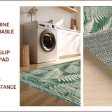 Ultra Soft Area Rug, Non Slip, Stain Resistant, Washable Area Rugs for Living Room, Bedroom, Elegant Vintage Floral Print Aesthetic(Green)