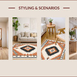 Ultra Soft Area Rug, Non Slip, Stain Resistant, Washable Area Rugs for Living Room, Bedroom, Machine Washable Cotton Rug for Modern Spa Decor(Orange)
