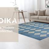 Ultra Soft Area Rug, Non Slip, Stain Resistant, Washable Area Rugs for Living Room, Bedroom, Stylish Distressed Artful Texture(Blue)