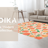 Ultra Soft Area Rug, Non Slip, Stain Resistant, Washable Area Rugs for Living Room, Bedroom, Vibrant Cheerful Peach Aesthetic(Orange)