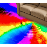 Ultra Soft Area Rug, Non Slip, Stain Resistant, Washable Area Rugs for Living Room, Bedroom, Soft Colorful Tie-Dyed Playroom Rug(Red)