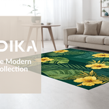 Contemporary Leafy Patterned Accent(Green)