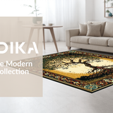 Ultra Soft Area Rug, Non Slip, Stain Resistant, Washable Area Rugs for Living Room, Bedroom, Luxurious Gold and Black Elements(Gold)