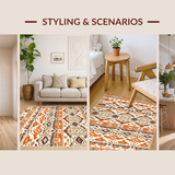 Ultra Soft Area Rug, Non Slip, Stain Resistant, Washable Area Rugs for Living Room, Bedroom, Minimalist Natural Toned Geometry(Brown)