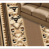 Ultra Soft Area Rug, Non Slip, Stain Resistant, Washable Area Rugs for Living Room, Bedroom, Rustic Brown Cream Man Cave Fishing Rug(Beige)