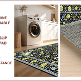 Ultra Soft Area Rug, Non Slip, Stain Resistant, Washable Area Rugs for Living Room, Bedroom, Transitional Elegant Trellis Aesthetic(Blue)
