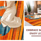 Ultra Soft Area Rug, Non Slip, Stain Resistant, Washable Area Rugs for Living Room, Bedroom, Vibrant Ethnic Patterned Floor Mat(Orange)