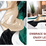 Emerald Swirl Abstract Elegance(White)