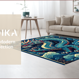Ultra Soft Area Rug, Non Slip, Stain Resistant, Washable Area Rugs for Living Room, Bedroom, Colorful Dragon Fantasy Kids Bedroom Rug(Blue)