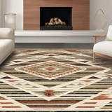 Ultra Soft Area Rug, Non Slip, Stain Resistant, Washable Area Rugs for Living Room, Bedroom, Muted Terracotta Abstract Motif(Gray)