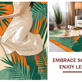 Ultra Soft Area Rug, Non Slip, Stain Resistant, Washable Area Rugs for Living Room, Bedroom, Artful Modern Organic Design(Orange)