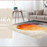 Ultra Soft Area Rug, Non Slip, Stain Resistant, Washable Area Rugs for Living Room, Bedroom, Boho Moon Phase Witch(Orange)