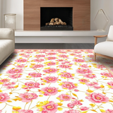 Ultra Soft Area Rug, Non Slip, Stain Resistant, Washable Area Rugs for Living Room, Bedroom, Delicate Subtle Nature Inspired(White)