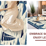 Ultra Soft Area Rug, Non Slip, Stain Resistant, Washable Area Rugs for Living Room, Bedroom, Coastal Nautical Sailboat Aesthetic(Blue)