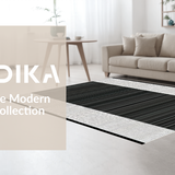 Ultra Soft Area Rug, Non Slip, Stain Resistant, Washable Area Rugs for Living Room, Bedroom, Sleek Earth Tone Linear Patterns(Black)
