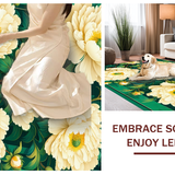 Ultra Soft Area Rug, Non Slip, Stain Resistant, Washable Area Rugs for Living Room, Bedroom, Charming Petal Inspired Design(Beige)