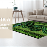 Ultra Soft Area Rug, Non Slip, Stain Resistant, Washable Area Rugs for Living Room, Bedroom, Cool Printed Bedroom Carpet for Minimalist Aesthetic(Green)