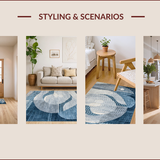 Ultra Soft Area Rug, Non Slip, Stain Resistant, Washable Area Rugs for Living Room, Bedroom, Tranquil Soft Blue Toned Elegance(Blue)