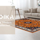 Ultra Soft Area Rug, Non Slip, Stain Resistant, Washable Area Rugs for Living Room, Bedroom, Elegant Floral Trellis Aesthetic(Orange)