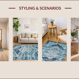 Rustic Blue Geometric Trellis(Blue)